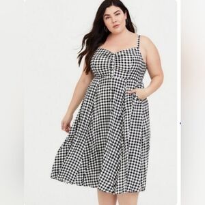 Torrid black and white gingham dress